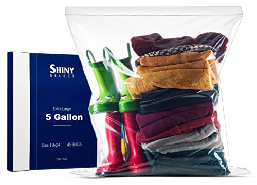 Extra Large Zipper Storage Bags - 5 Gallon, 49 Count