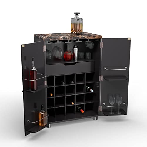 SEI Furniture Contemporary Bar Liquor and Wine Cabinet