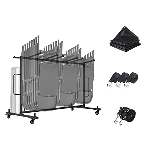 Folding Chair and Table Storage Rack with 400LBS Capacity