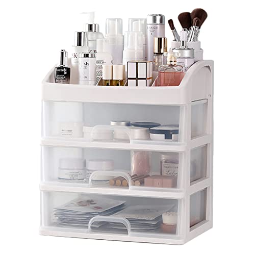 3-Drawer Makeup Organizer with Cosmetic Display Cases