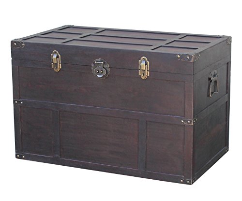 Design Toscano Italian-Style World Map Cocktail Bar Steamer Trunk, 49.5  Inch, full color