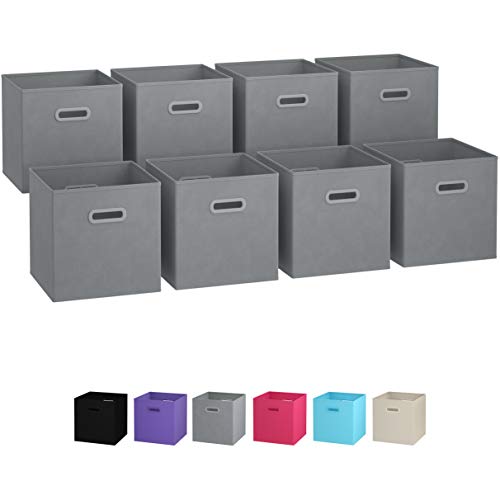 Cube Storage Baskets Set of 8 - Grey