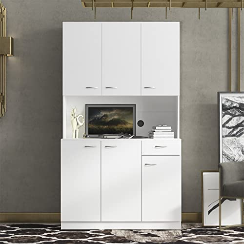 Holaki Kitchen Pantry Cabinet Cupboard with 6 Doors