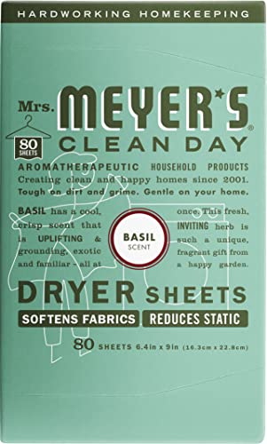 Mrs. Meyer's Dryer Sheets - Basil Scent, 80 Count