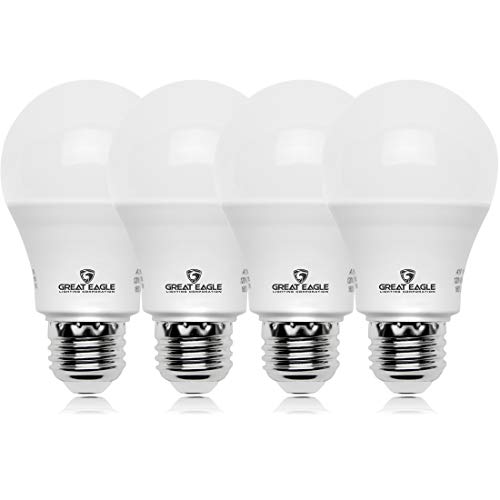GREAT EAGLE A19 LED Light Bulb, 9W (60W Eq.), UL Listed (4 Pack)