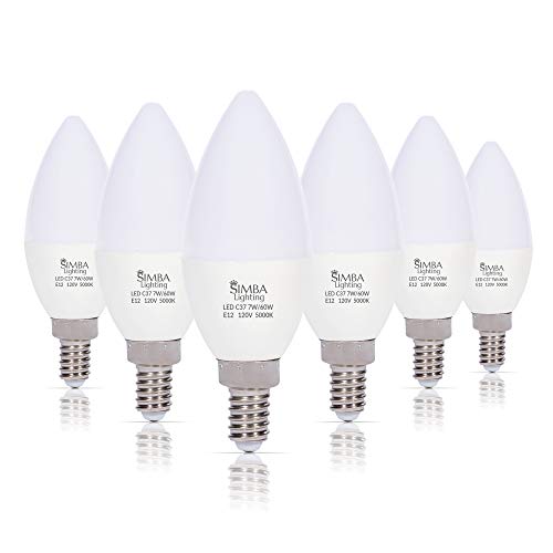 Simba Lighting LED Candelabra Light Bulbs: 6 Pack, Daylight 5000K