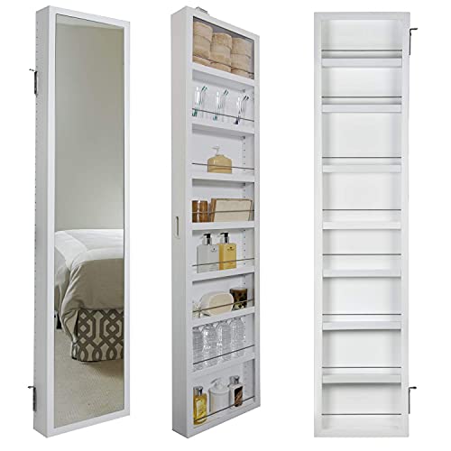 Adjustable Medicine Cabinet & Bathroom Storage Cabinet with Mirror