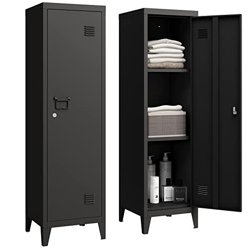 Metal Locker Office Storage Cabinet with Doors and Shelves