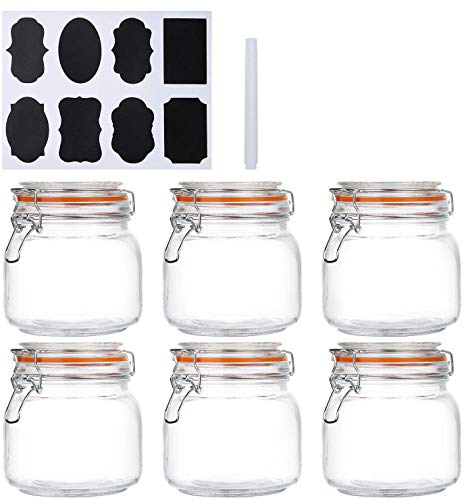 Encheng 25 oz Glass Jars - Airtight Storage Containers