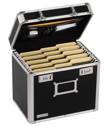 Vaultz Locking File Organizer Box - Large, Portable Storage Box
