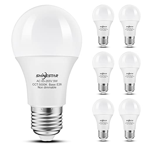 SHINESTAR LED Light Bulbs 60W, Bright White 5000K