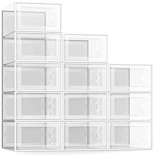 Clear Plastic Stackable Shoe Organizer Box