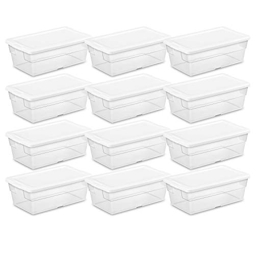 Stackable Clear Plastic Storage Bins with Latching Lids