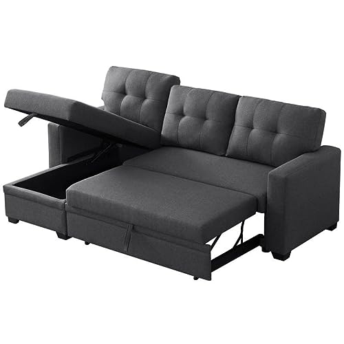 Devion Furniture Sleeper Sectional Sofa with Storage Chaise