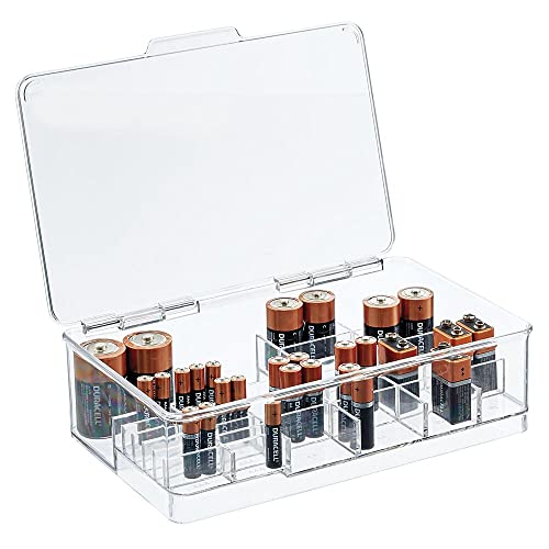 mDesign Plastic Battery Storage Organizer Box
