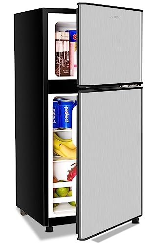 Anukis Compact Refrigerator with Freezer - 3.5 Cu Ft 2 Door Mini Fridge