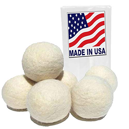 Eco-Friendly Wool Dryer Balls - Set of Six 100% Handmade, Natural and Unscented