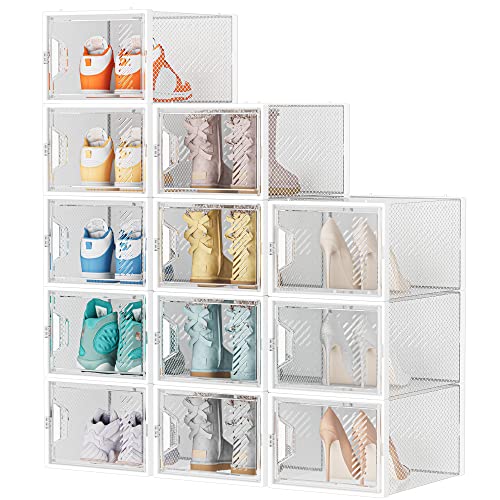 Pinkpum Clear Shoe Boxes Stackable, 12 Pack X- Large Shoe Storage Boxe —  PINKPUM