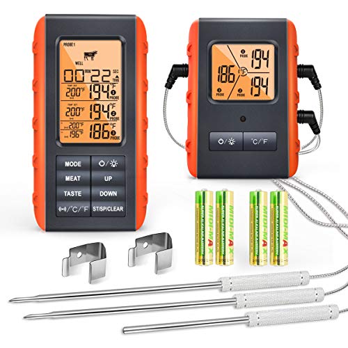Wireless Meat Thermometer with 3 Probes