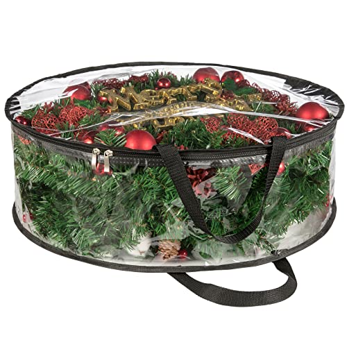 Clear Wreath Storage Bag - Heavy Duty Protector for Seasonal Wreaths