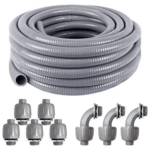 Flexible 1-inch Electrical Conduit Kit with Fittings - 25ft Length