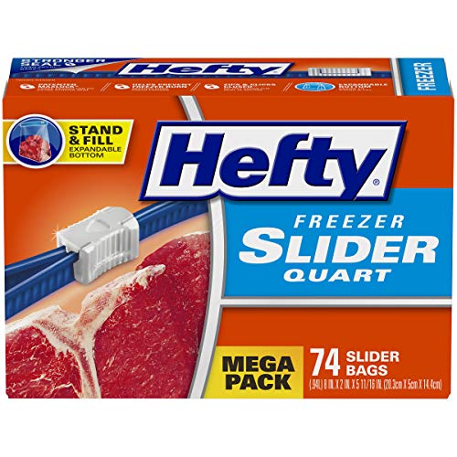 Hefty Slider Freezer Bags, Quart Size