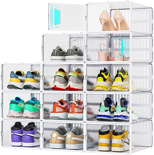 Pinkpum Clear Shoe Boxes Stackable, 12 Pack X- Large Shoe Storage Boxe —  PINKPUM
