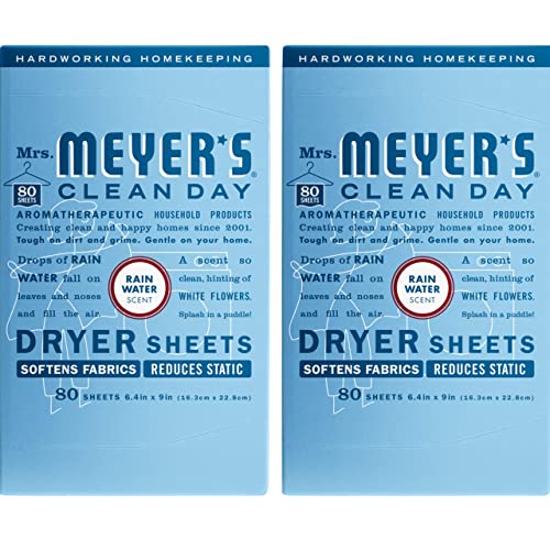 Mrs. Meyer’s Dryer Sheets, Rainwater Scent, 80 Ct. (2 Pack)