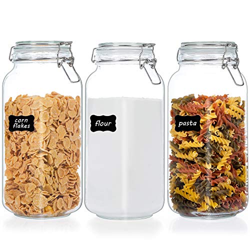 Glass Food Storage Jars with Airtight Clamp Lids