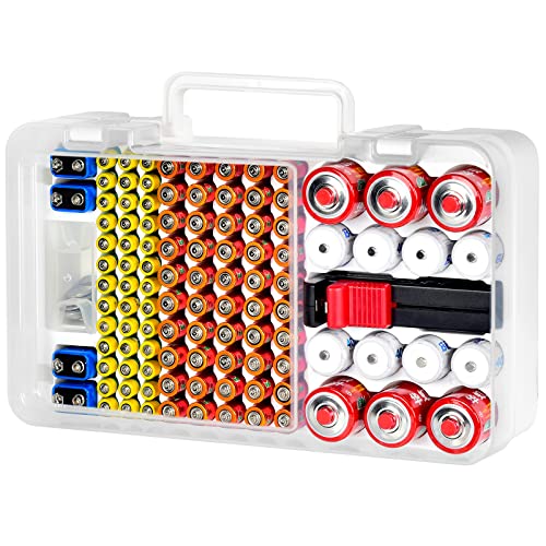 Battery Organizer Storage Case with Tester Checker