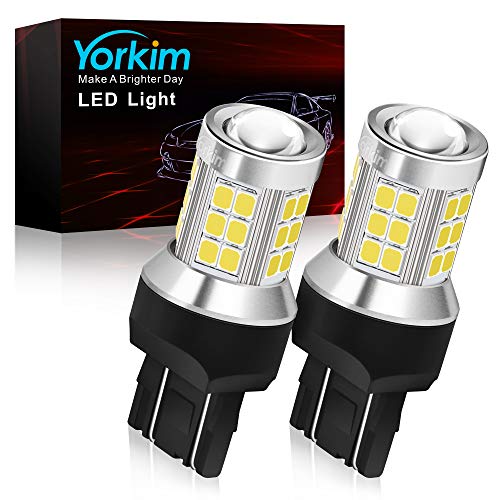 Yorkim 7443 LED Bulb - Super Bright, 6000K Xenon White, pack of 2