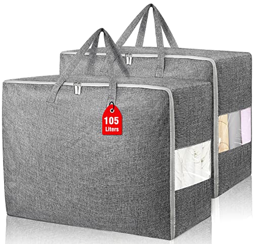 2-Pack Large Storage Bags with Clear Window and Handles
