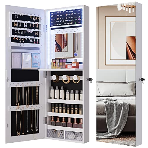 FREDEES LED Jewelry Mirror Cabinet