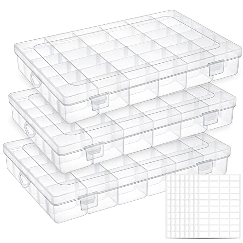 UOONY Plastic Organizer Box Craft Storage with Adjustable Dividers