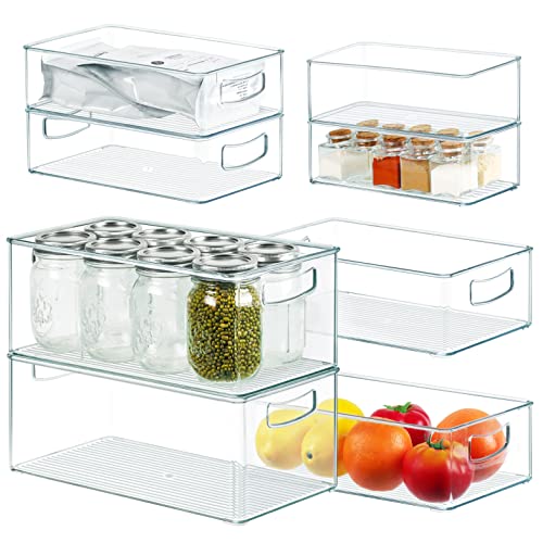 Clear Plastic Storage Bins - Multi-size Pantry Organizers