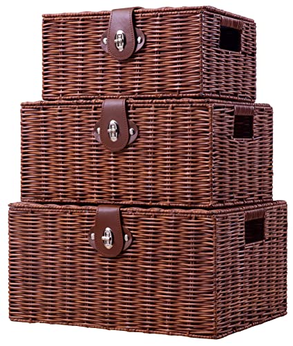 Homepeaz Woven Wicker Storage Baskets - Set of 3