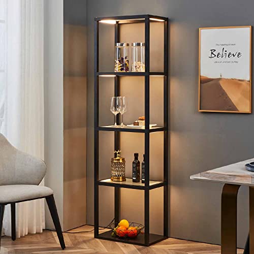 FENLO Fantasy Plus Glass Display Shelf with LED Floor Lamps