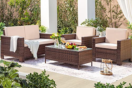 Homall Outdoor Rattan Patio Furniture Set