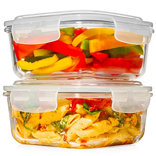 FineDine 24-Piece Superior Glass Food Storage Containers Set - Newly  Innovated Hinged BPA-free Locking lids - 100% Leak Proof Glass