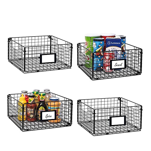 X-cosrack Foldable Wall Mount Wire Baskets - 4 Pack