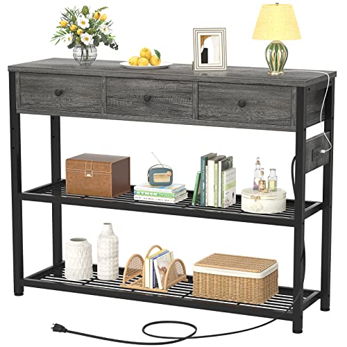Ecoprsio Console Table with Outlets and USB Ports