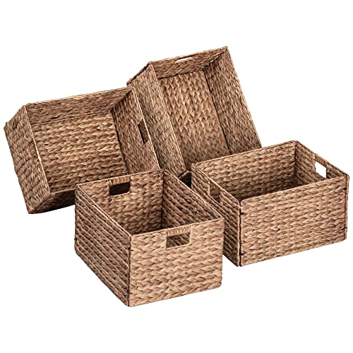 eHemco Wicker Storage Baskets, Set of 4