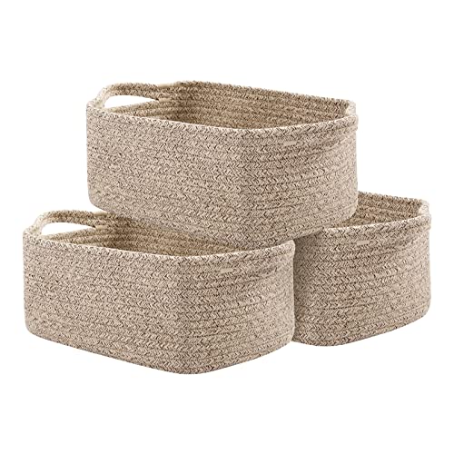 Cotton Rope Woven Baskets for Storage, Nursery Rectangle Storage Basket