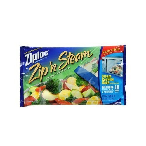 Ziploc Brand Zip 'n Steam Cooking Bags, 10 Count