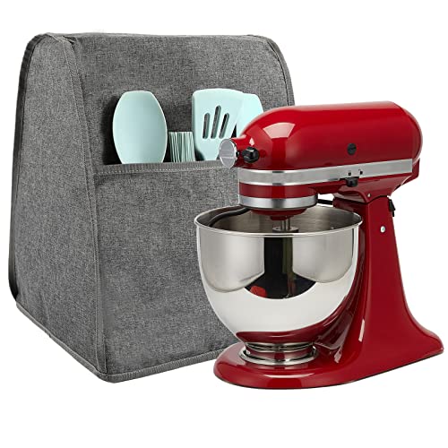 Kitchen Aid Mixer Cover,Kitchen Aid Mixer Accessories with Pockets,Stand Mixer Quilted Dust Cover Compatible with KitchenAid 4.5-5 & 5-8 Quart.Stand