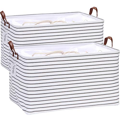 Hinwo 2-Pack Extra Large Storage Baskets with Handles