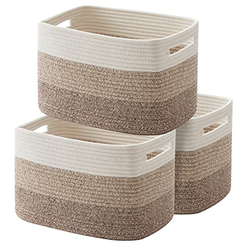 OIAHOMY Gradient Yellow Woven Storage Baskets - Pack of 3