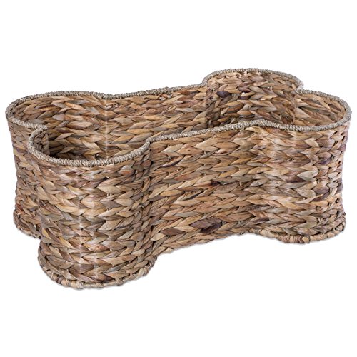 Bone Dry Pet Storage Bone Shape Hyacinth Toy Basket