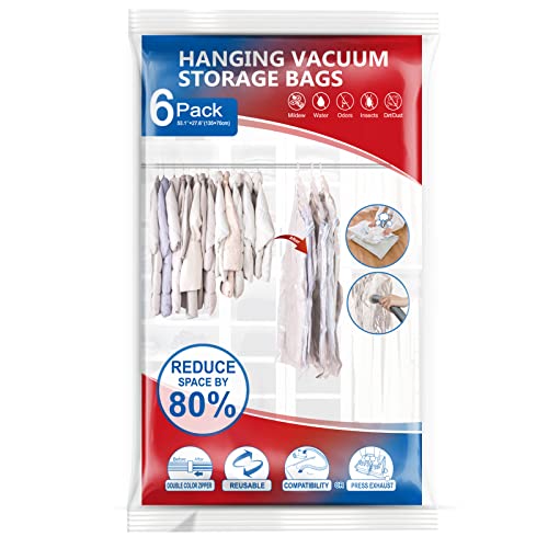 6 Pack Hanging Vacuum Storage Bags