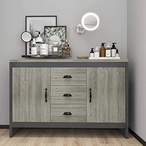 HIUU Grey Sideboards and Buffet Tables with Storage